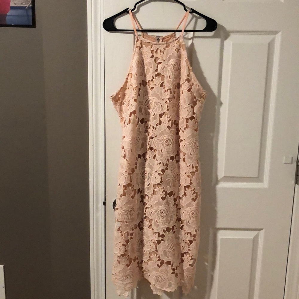 Lace blush pink dress